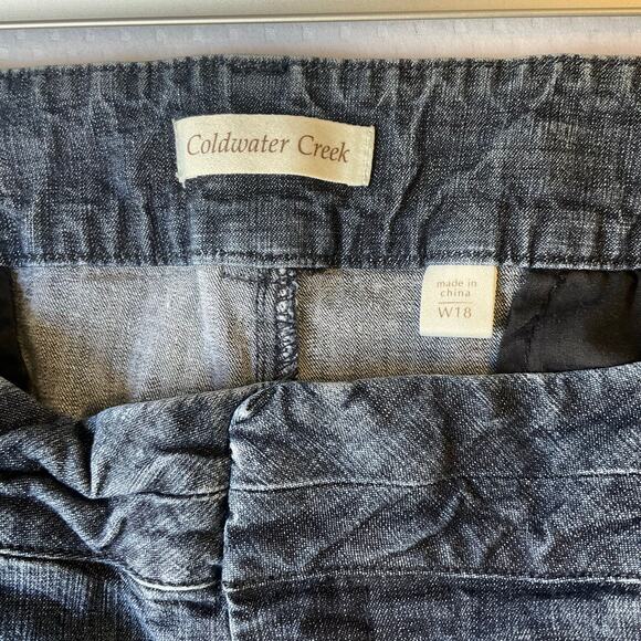 Coldwater Creek Women Capri Jeans size W18 Blue Mid Rise Stretch - Picture 8 of 11
